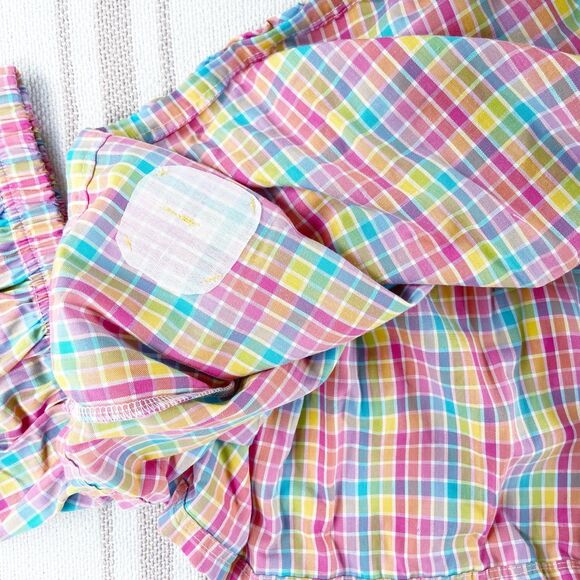 Little Me NWT Baby Girls 2-Piece Pink, Blue & Yellow Plaid Dress Set w/ Bloomers - Picture 11 of 12